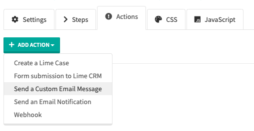 add custom email action